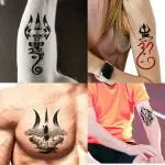 Temporary Tattoowala Mahadev Black Art Designs Combo Pack of 4 Temporary Tattoo Sticker For Men and Woman Temporary body Tattoo