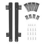 Implemental Keyboard Channel 27 MM Black/Ball Bearing Slides, Computer Drawer Tray Accessories, Cabinet Furniture Rails Rack with Adjustable Height Bracket