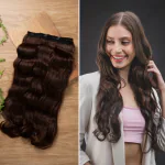 Hair Originals 100% Natural Human Hair 4 Clip ear to ear volumizer- Natural Black, 18 Inches