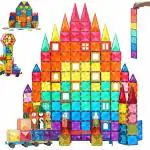 Geltiles Multicolor Magnetic Building Blocks Toy with Storage Box for Kids (3 Years and Up) Pack of 150