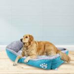 Kuber Industries Sky Blue Cotton Dog And Cat Bed