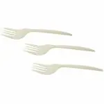 G1 Corn Starch Disposable Biodegradable Forks, 6 inch, Cream, 40 Pcs