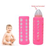 Safe-o-kid Silicone Baby Feeding Bottle Cover, Sleeve, Holder, Insulated Protection, All Bottle Types, Large 250 Ml, Pink Pack of 2