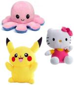 Kashish Trading Company soft octopus, kitty with pikachu for gift (15-30 cm) - 30 cm (Multicolor)