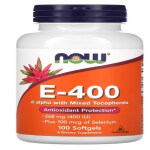 NOW Foods, E-400 D-Alpha with Mixed Tocopherols, 268 mg (400 IU), 100 Softgels