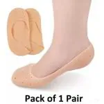 UOMOS Silicone Full Length Anti Crack Foot Socks for Foot-Care for Men and Women ( Pack Of 1, Free Size )