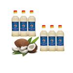UPAJ Virgin Cold Pressed Coconut Oil - 6 Ltr | Non-refined No Trans Fat Used for Cooking Delights, Hair Care & Glowing Skin | Sulphate & Paraben-Free Formula- (1Ltr x Pack of 6)