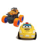 CrackaDeal Unbreakable Friction Powered Toy Set of Robot Car & Monster Car For Kids, Multicolor (Pack of 2)