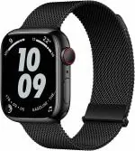 Quickprime Compatible Apple Watch Straps 45mm 44mm 42mm for Women Men, Metal Mesh Stainless Steel Band with Magnetic Closure for iWatch Series 8 | 7 | 6 | 5 | 4 | 3 | 2 | 1 | SE and SE2 (Black)