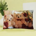 JUZZII Velvet Teddy Bear Cushion Pillow for Home Decor Size Inch - 12x16
