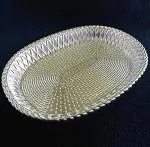 MADHULI Multipurpose Traditional Silver Oval Plastic Serving Tray 20.5 x 3 x 15cm (Pack of 2)