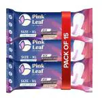 Pink Leaf Women's Regular XL Sanitary Napkin (105 Pads with Disposal Bags, 280mm) Double Wing Shape, Rash, Skin Friendly, Absorbs upto 100% Fluid | Up to 12 Hours of Protection (Pack of 15)