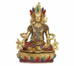 Kartique Home Decor Brass Lord Kuber Maharaj Idol Statue - 12 Inch