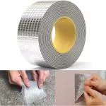 DOMMYSTAR Leakage Repair Waterproof Tape For Pipe Leakage Butyl Aluminium Foil Tape Waterproof Adhesive Tape for Surface Crack, Pipe Repair, Roof Crack, Broken Drain