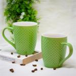 The Earth Store Check Ceramic Coffee Mug (350 ml, Pack of 2)
