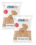 Chukde Safed Mirch Sabut, White Pepper Whole Spices, 100g, Pack of 50g x 2