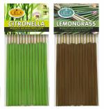 LIELA - Garden and Outdoor Incense Sticks Mosquito Repellent 30 Sticks 10 inch Long in Pure and Natural Fragrance Citronella & Lemon Grass 10 mm Thick 15 Sticks Each -Set of 2.