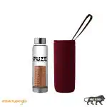 Fuze Glass Bottle with Removable Pure Copper Filter 500 ML (RED)