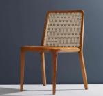 FAIZ GLOBAL ENTERPRISES Solid Wood Chair, Leather Seating, Caning Backboard