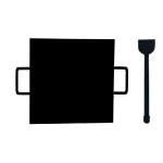 MYNAKSHA Iron Dosa Tawa Square Type Double Handle Tawa 12.2