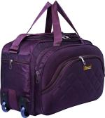MSY STYLE Purple Polyester Lightweight Luggage Travel Duffel Bag With Wheels For Men and Women - 40 L
