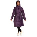 Prince Women Dark Purple Polyester Raincoat Sweety Lc Carring Pouch Long Coat (2Xl)