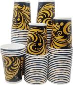 Eos-BUILDING TRUST (Pack of 100) 100 X 250ml Disposable Paper glass for Hot and Cold Drinks, Glass Set Water/Juice Glass (250 ml, Paper, Multicolor)