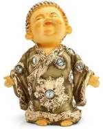 Miss Peach - Multicolor Handicraft Religious Idols Of Meditating Baby Buddha Laughing Buddha Statue For Home Decor , Diwali Gift, Best Gift for Diwali Decor, Diwali Decoration