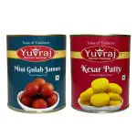 Yuvraj sweets Mini Gulab Jamun & Kesar bati combo pack (1 kg x 2 ) pack