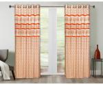 Tanyugg Printed Orange Jacquard Door Curtain 7x4 ft (Design Tycoon)