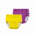 Chinmay Kids Combo of Baby Swim Diaper Waterproof Reusable Leakproof Adjustable Infant Pool Pant Boys Girls Swimsuit, Age Group - (4 months - 3 Years) (Pack of 2, Yellow, Purple)