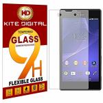 Kite Digital Sony Xperia M2 Premium Tempered Glass Screen Protector Slim 9H Hardness 2.5D