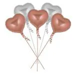 Party Midlinkerz Plastic 18 inch Red Heart Shaped Foil Balloon for Valentines Day and Wedding Decoration (Pack of 5)