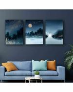 The Artment your artistic apartment Matte Finish Multicolor Rectangular Canvas Wall Decor Painting 1 X 1.5 ft (Set of 3)