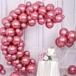 SPECIALYOU.IN Rose Pink Chrome Balloon 12 Inch Latex Balloons with Shiny Surface for Birthday | Anniversary | Wedding | Baby Shower Party Decoration In Combo Pack Of 30, (Rose pink)