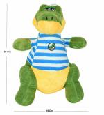 Honeybun Stuffed Toy Cute Vertical Crocodile Wearing Clothes Custom Plush Toy- 30 cm, Green