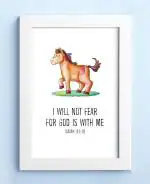 Elben Creatives - I will not fear for God is with me - Isaiah 41:10 Children Bible Verses Frames/Christian Gift for Children(42x30cm)