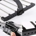 TEESTA Stainless Steel Hanging Type Folding Clothes Hanger Portable Clothes Drying Rack for Balcony Railings Windowsill, Folding Towel Rack Indoor Outdoor Retractable Laundry Rack with Sock Clips for Drying Socks