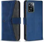 Autofocus Faux Leather Back Case Flip Cover for Oppo A77 with ID Card Slot | Foldable Stand | 2 Card Slot | 1 Cash Slot | Magnetic Closure - Executive Blue, 23278