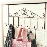 EazyClean Marketing Door Hook Hangers with 7 Hooks,Metal Hanging Rack Clothes, Purses, Towel, Scarf, Belt, Hat, etc. Metal Hanging Rack Organizer