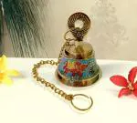 DSH Handcrafted Brass Temple Hanging Bell with Chain Home Mandir Decoration Ghanti for Pooja with Deep Sound.