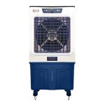 Cine Gold Typhoon Ambient Light 150 LTR Heavy Duty Desert Air Cooler For Home/Office With Honeycomb Cooling & Auto Swing Technology, Powerful Air Throw & 3-Speed Control With Ice Toughened Glass Top Chamber White & Navy Blue