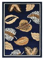 Gaba Carpet Galore Navy Blue Modern Pattern Design Thick Pile Soft Touch Carpet, 5 X 7 Ft