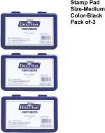 SONI OFFICE MATE Stamp Pad Medium Size for Stamping | Finger and Stamp Pad | Thumb Print Ink Pad (Set Of 3, Black)
