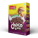 Kwality Choco Rings - Made with Whole Wheat, Zero% Maida, Source of Protein and Fibre, Richness of Chocolate 375g [Pack 1]