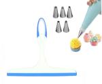 BLUE WONDER Cake Decorating 6 Pcs Nozzle with Kitchen Cleaning Plastic Mini Wiper and (Multicolour, Pack of 2)