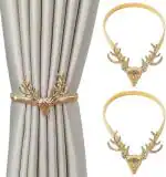 HASTHIP Curtain Tieback Adjustable Decorative Alloy Curtain Rope Curtain Holders Tieback Wall for Window Drapries Curtain Straps Curtain Clip Buckle Pack of 2