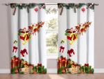 JARS Collections Set of 2 Christmas Theme Long Door Curtains(4x9 ft)