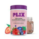 PLIX Fit & Slim Smoothie For Healthy Weight Management and Metabolism | 500g Strawberry Flavour Pack | Low-Calorie Meal Replacement Shake | Pumpkin, W
