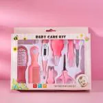 SCENTY Collapsible 10 in 1 Healthcare Accessories Set to Keep Infants & Toddlers Clean | Perfect Nursery Gift with Hair, Nail, Ear Grooming Tools for Kids (Pink)